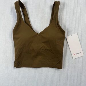 Lululemon Align Tank Size 2 Spice Brown ALSC NWT Shelf Bra Cropped